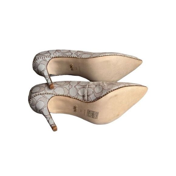 Coach Waverly Jacquard Pump Stone heels - Picture 6 of 8